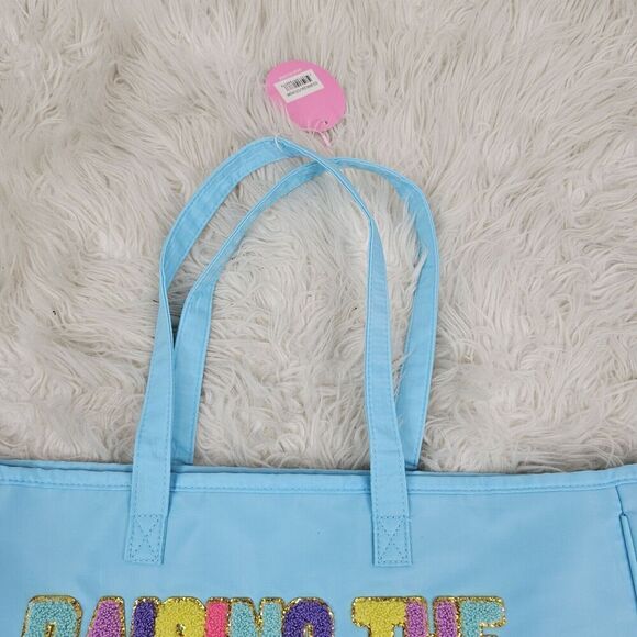 Simply Southern Turquoise Sparkle Tote Raising The Future Teacher’s Bag NWT - Picture 3 of 7